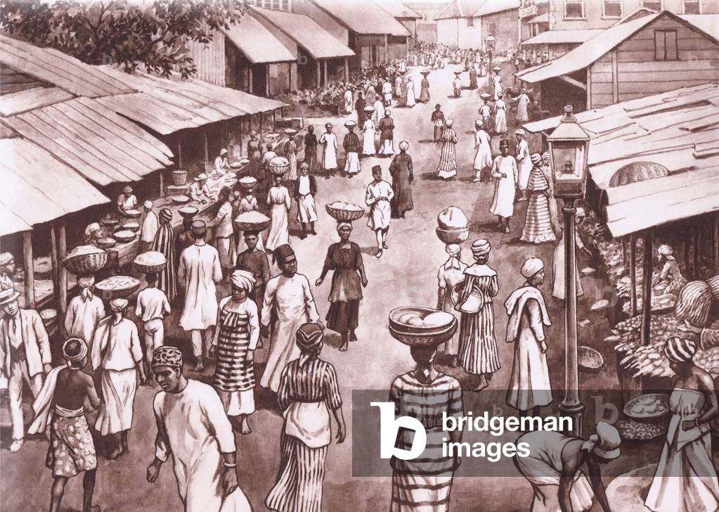 Freetown, from MacMillan school posters, c.1950-60s (litho)