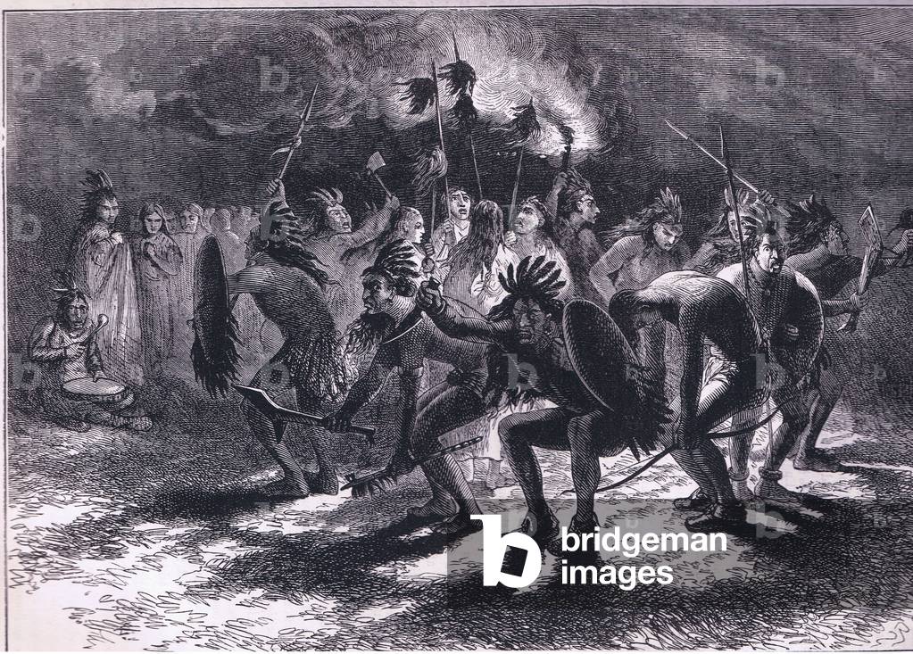 Indian scalp dance, illustration from History of the United States published by Cassell Pelter & Galpin, c.1890 (litho)