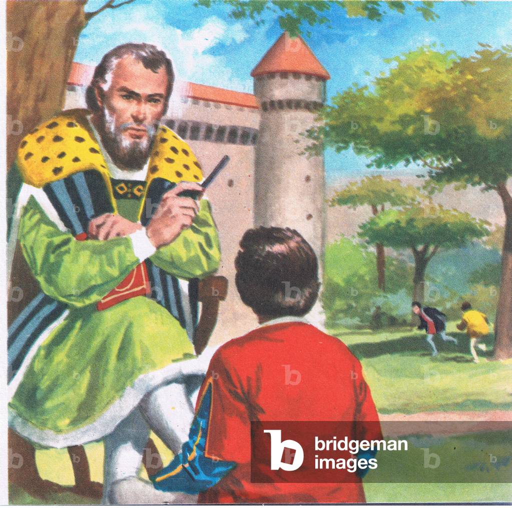 Open air education at Casa Gioiosa, from Knowledge Magazine, 1963 (colour litho)