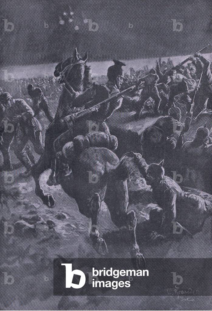 Night attack on a German trench, from The Illustrated History of the World War 1914-1915 pub. by Union Berlagsefellfchaft, 1922 Vol. 3 (litho)