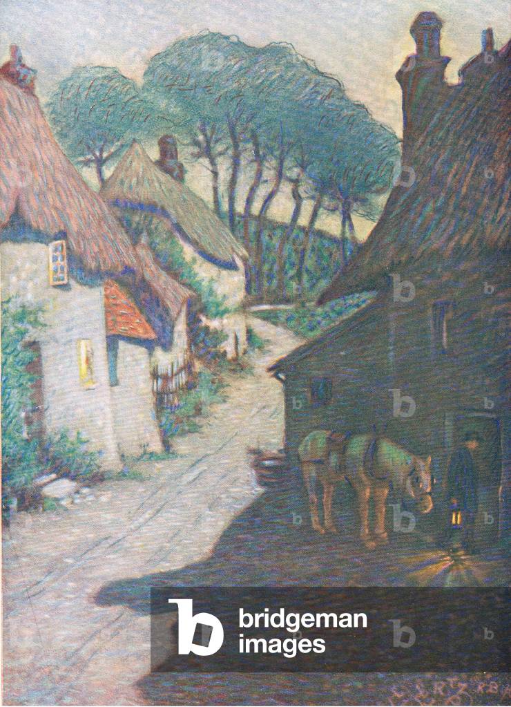 Thurlstone village, South Devon, from Hutchinson's Beautiful Britain pub. by Hutchinson & Co, c.1920 (colour litho)