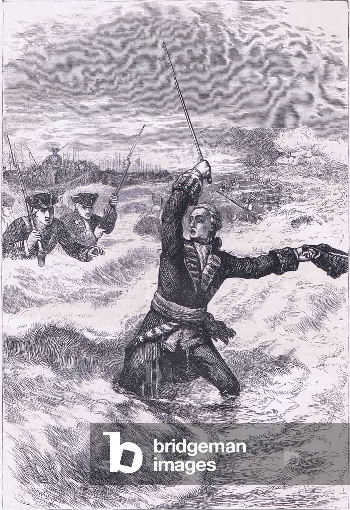 Wolfe landing at Louisburg 1756, illustration from History of the United States published by Cassell Pelter & Galpin, c.1890 (litho)