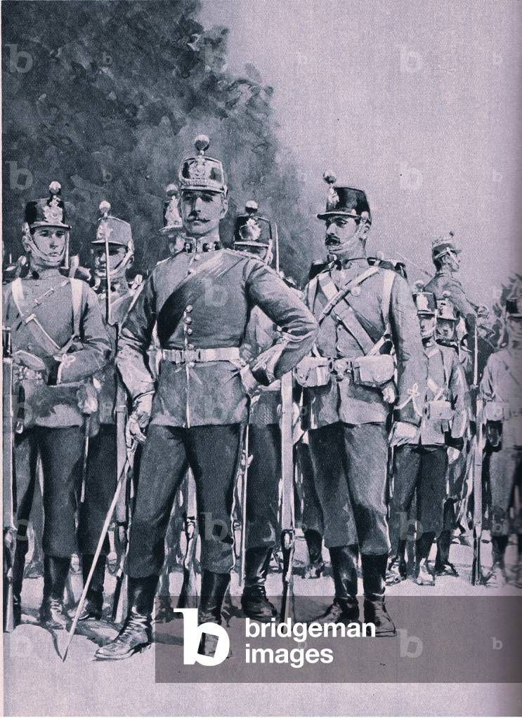 Some British infantry of the line circa 1870 (litho)