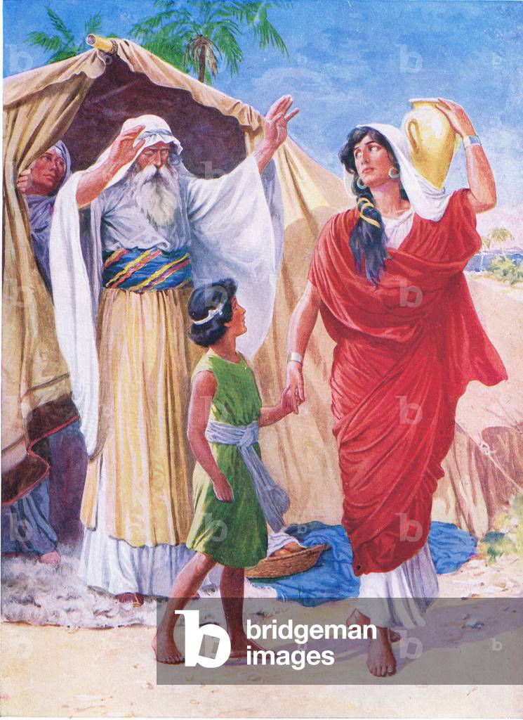 Hagar and Ishmael, from The Bible Picture Book published by Thomas Nelson, c.1950 (litho)