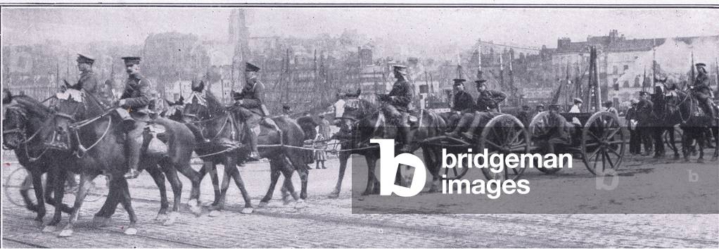 The British Expeditionary Force in Boulogne, from The Great War The Amalgamated Press Limited, 1914 (colour litho)