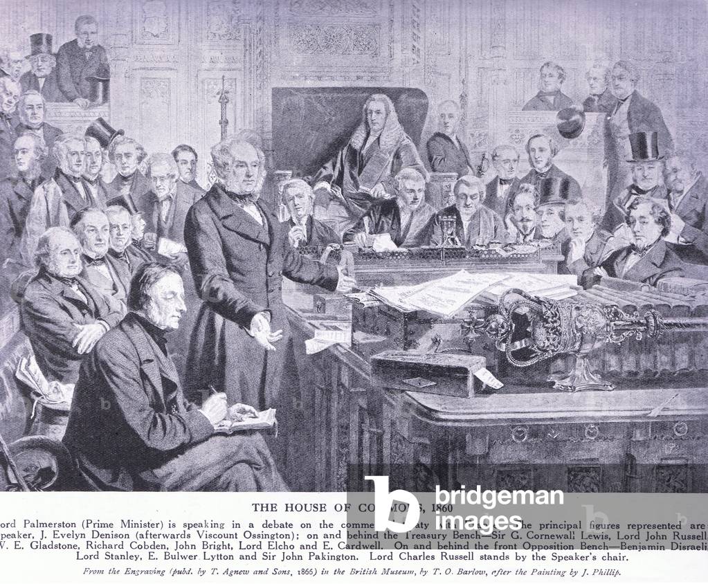 The House of Commons, from Cassells History of the British People published by the Waverley Book Company Limited, c.1940 (litho)