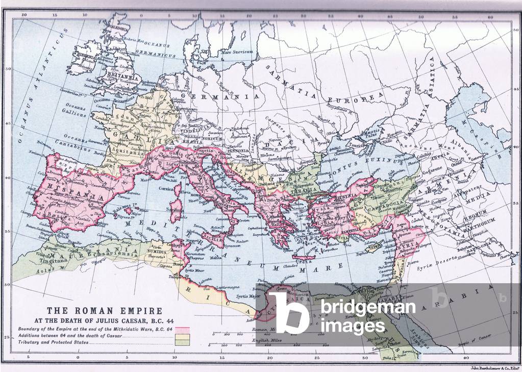 Map of the Roman Empire, from The Gresham Publishing Company Ltd, 1920 (colour litho)