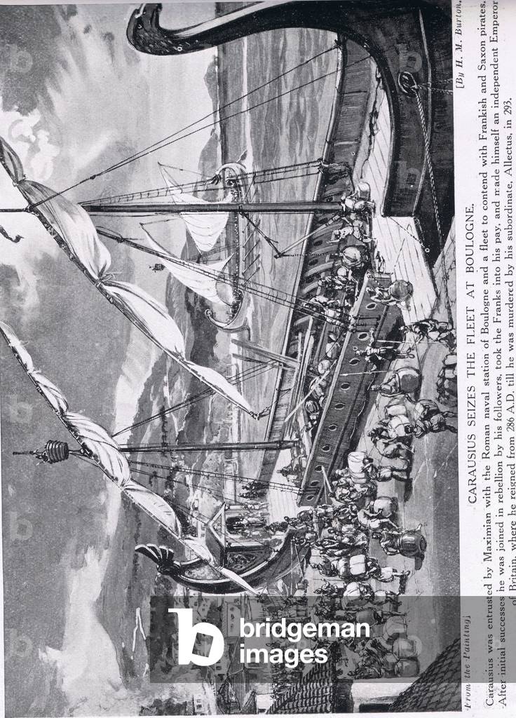 Carausius seizing the fleet at Boulogne, illustration from 'Hutchinson's History of the Nations', c.1910 (litho)