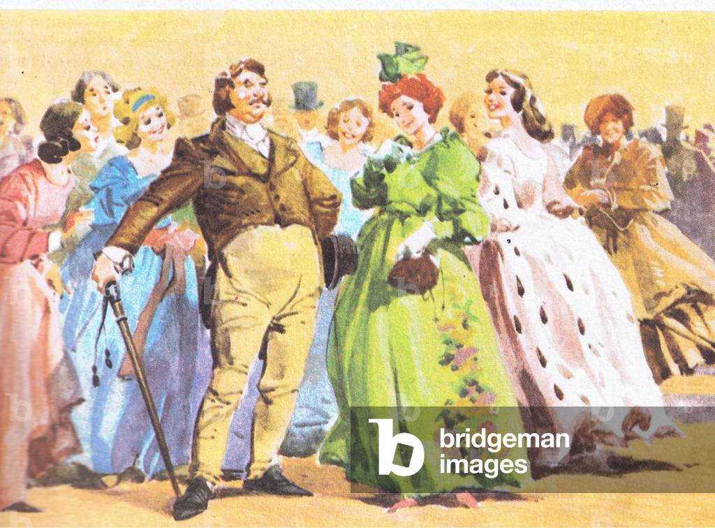 Balzac the toast of Paris society, from Knowledge Magazine, 1963 (colour litho)