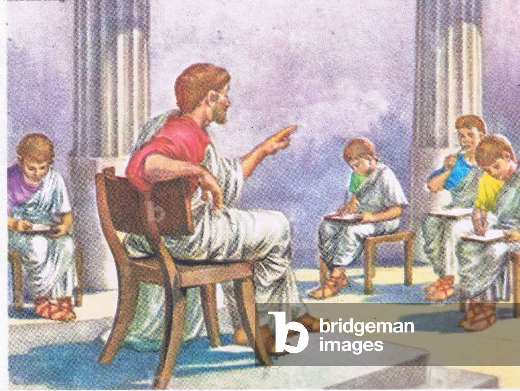Education in Ancient Rome, from Knowledge Magazine, 1963 (colour litho)