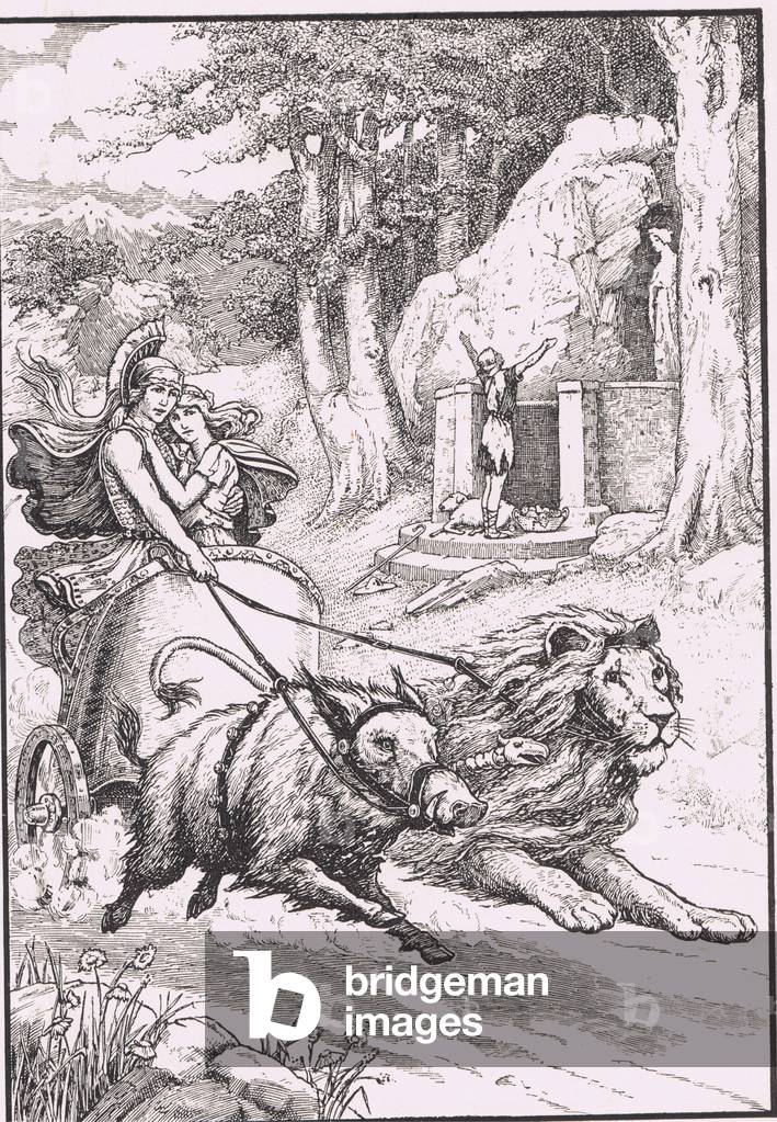 Admetus heeded neither shepherd nor shrine.without a thought he passed the alter by, illustration from 'Children of the Dawn ', 1925 (litho)