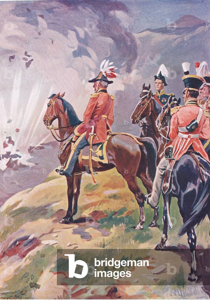 The destruction of Emaum Ghur, January 1843 , illustration from 'British Battles on Land and Sea ', 1915 (litho)