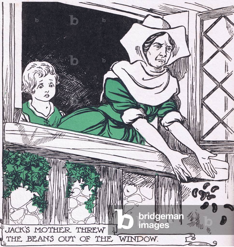 Jack's mother threw the beans out of the window, from The Golden Year published by Wells Gardner Darton & Co, c.1930 (litho)