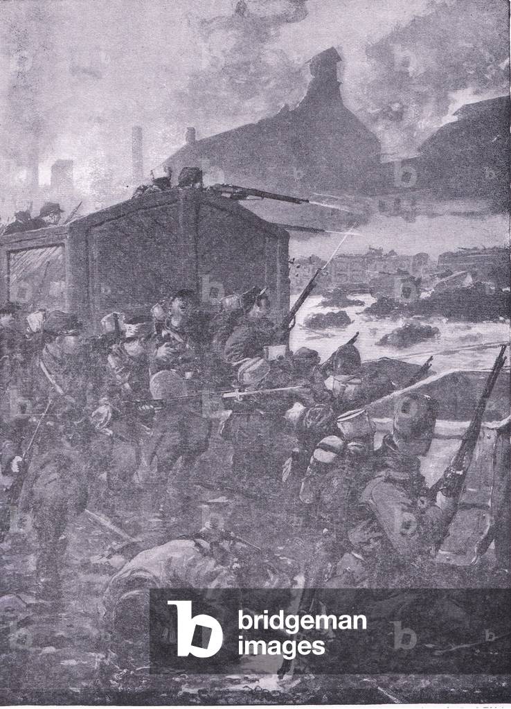 French infantry fighting in the mining district around Lens, from History of the Great War Vol 3 published by Waverley Book Co Limited, c.1920 (litho)