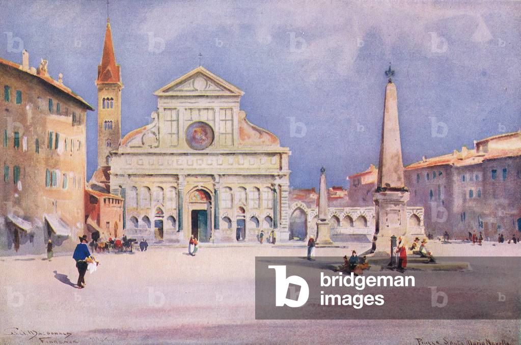 Oiazza S. Maria Novella, Florence, from Hutchinson's Picturesque Europe published by Hutchinson & Son, c.1930 (colour litho)