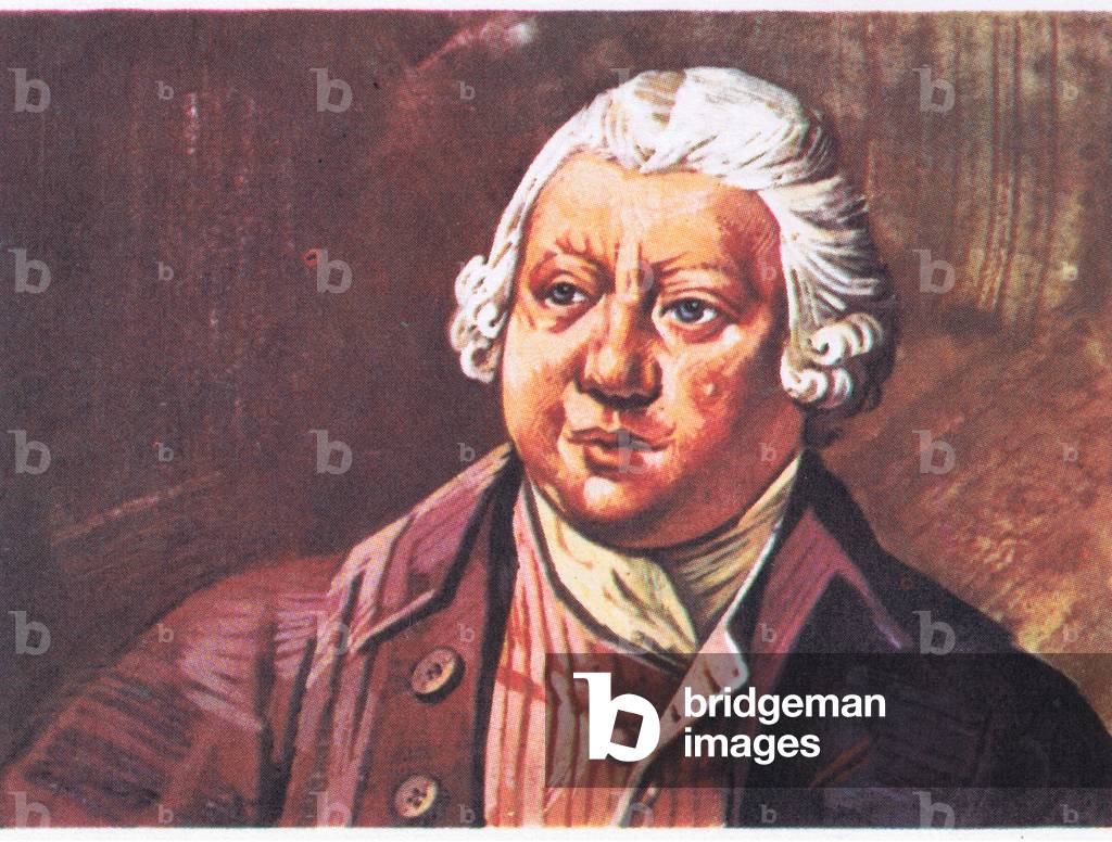 Sir Richard Arkwright, from Knowledge Magazine, 1963 (colour litho)