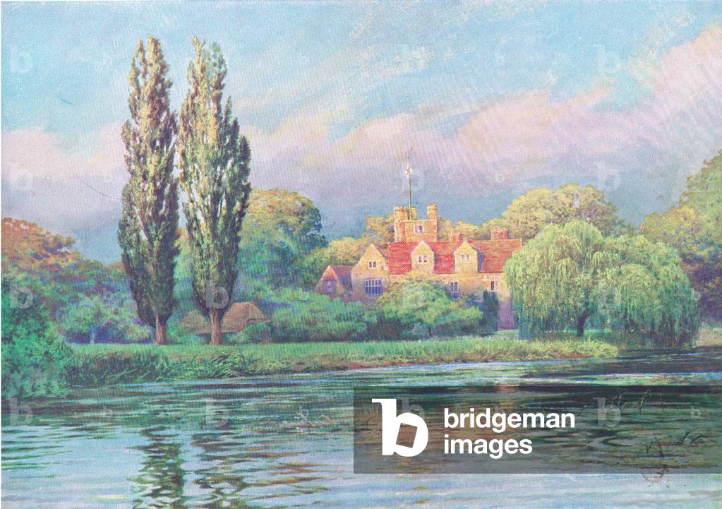 Bisham Abbey, Berkshire, from Hutchinson's Beautiful Britain pub. by Hutchinson & Co, c.1920 (colour litho)