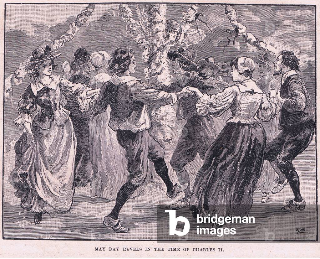 May Day revels in the time of Charles II (litho)