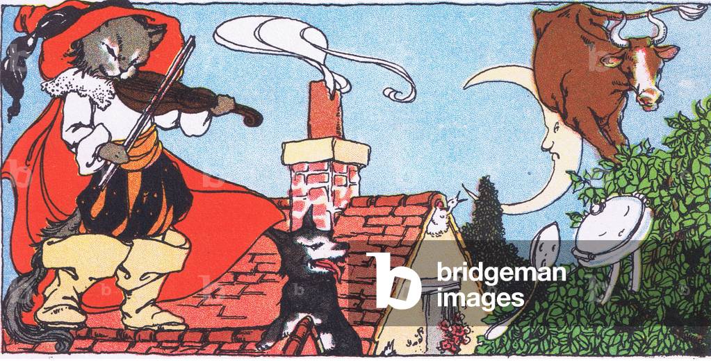 Hey! Diddle, Diddle, from Jolly Days in the Country published by Blackie & Son Ltd, 1949 (colour litho)