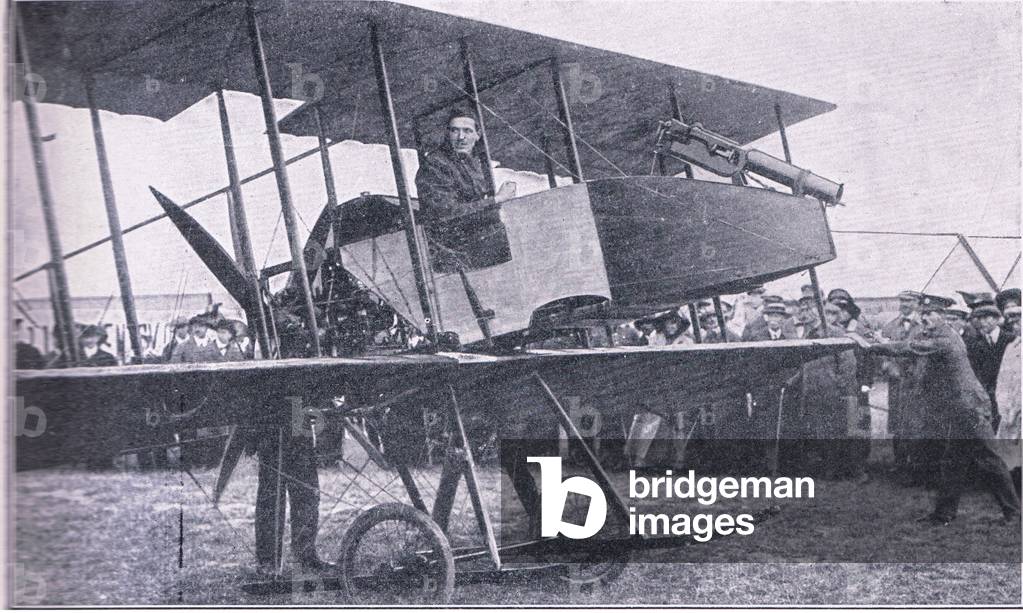 A British aeroplane with a quick firing gun, from The Great War The Amalgamated Press Limited, 1914 (colour litho)