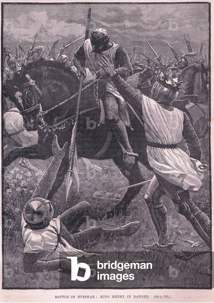 Battle of Evesham AD 1265 (litho)