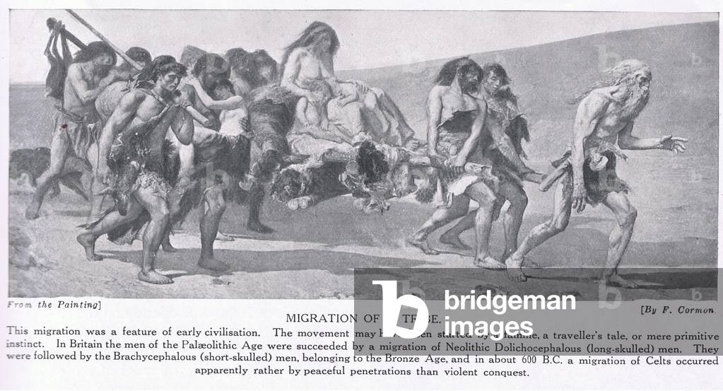 Migration of a Tribe, illustration from 'Hutchinson's History of the Nations', c.1910 (litho)