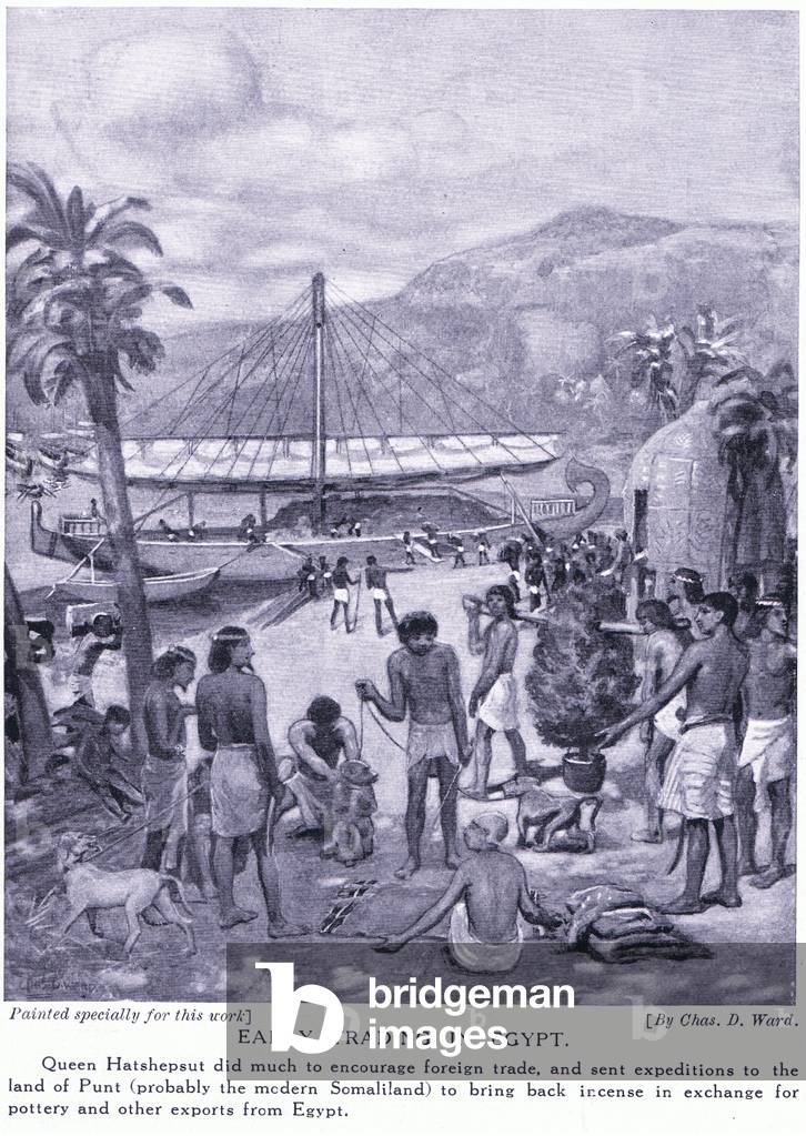 Early trading in Egypt, c.1920 (litho)