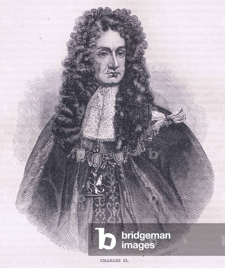 Charles II (1664), illustration from Cassell's History of the United States pub. by Petter & Galpin c.1890 (litho)