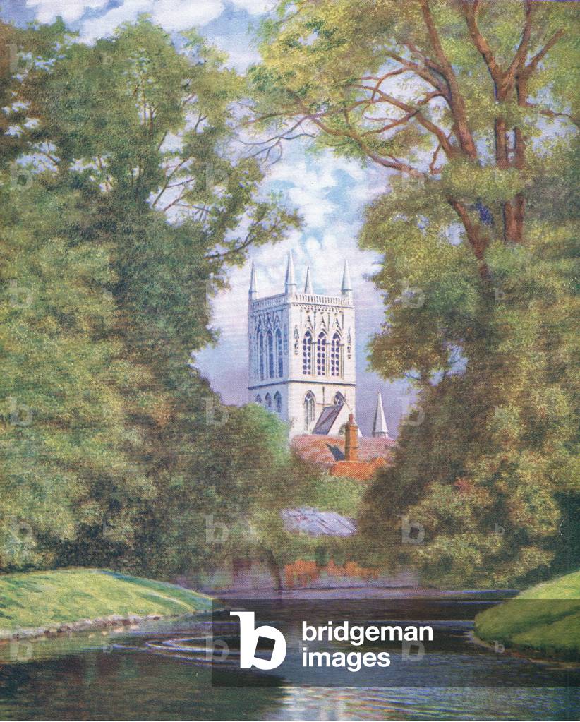 St John's Chapel College, Cambridge, from Hutchinson's Beautiful Britain pub. by Hutchinson & Co, c.1920 (colour litho)