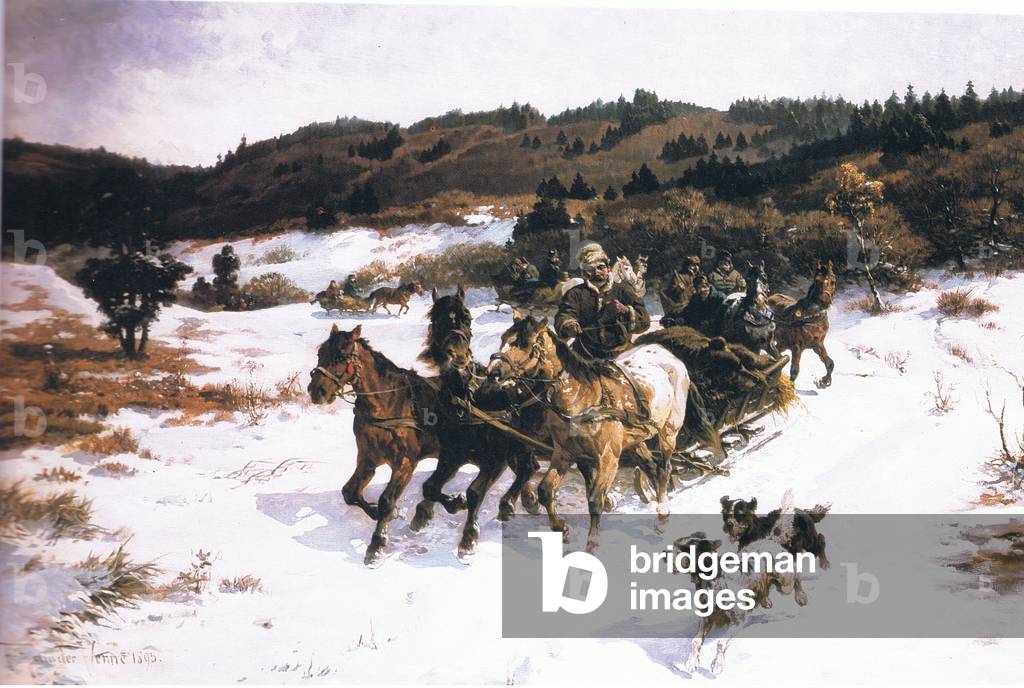 Homeward bound, from from magazine or book source unknown (colour litho)
