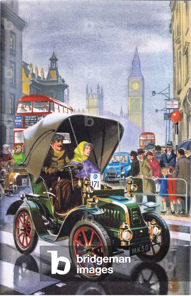 London to Brighton run (colour litho)