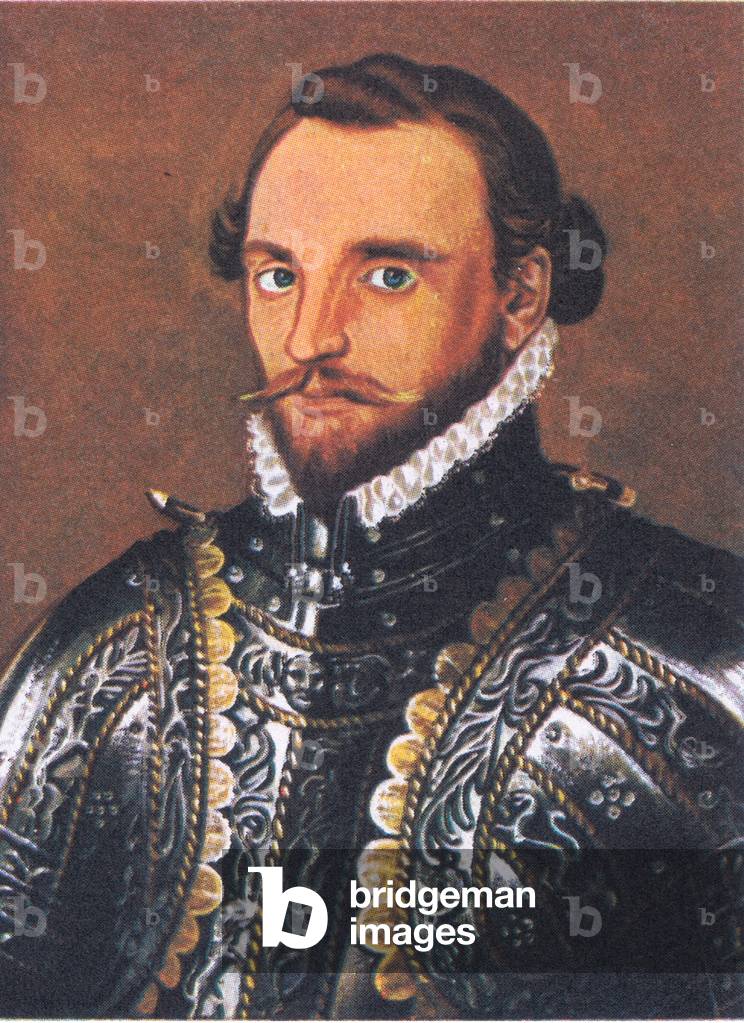 Sir Richard Grenville, from Knowledge Magazine, 1963 (colour litho)