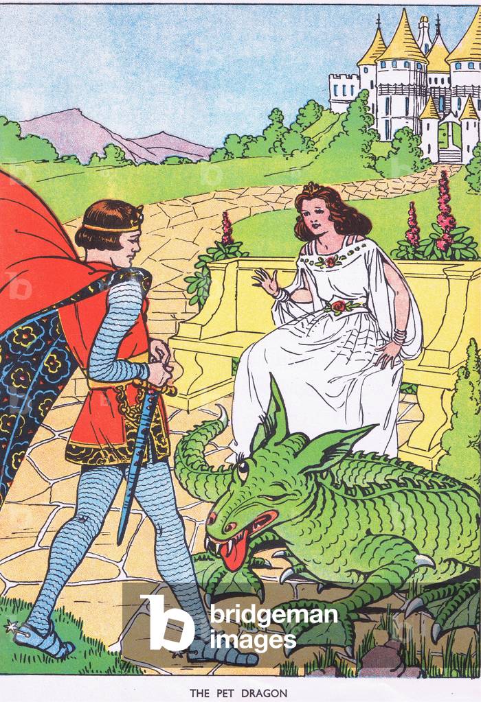 The pet dragon, from Jolly Days in the Country published by Blackie & Son Ltd, 1949 (colour litho)