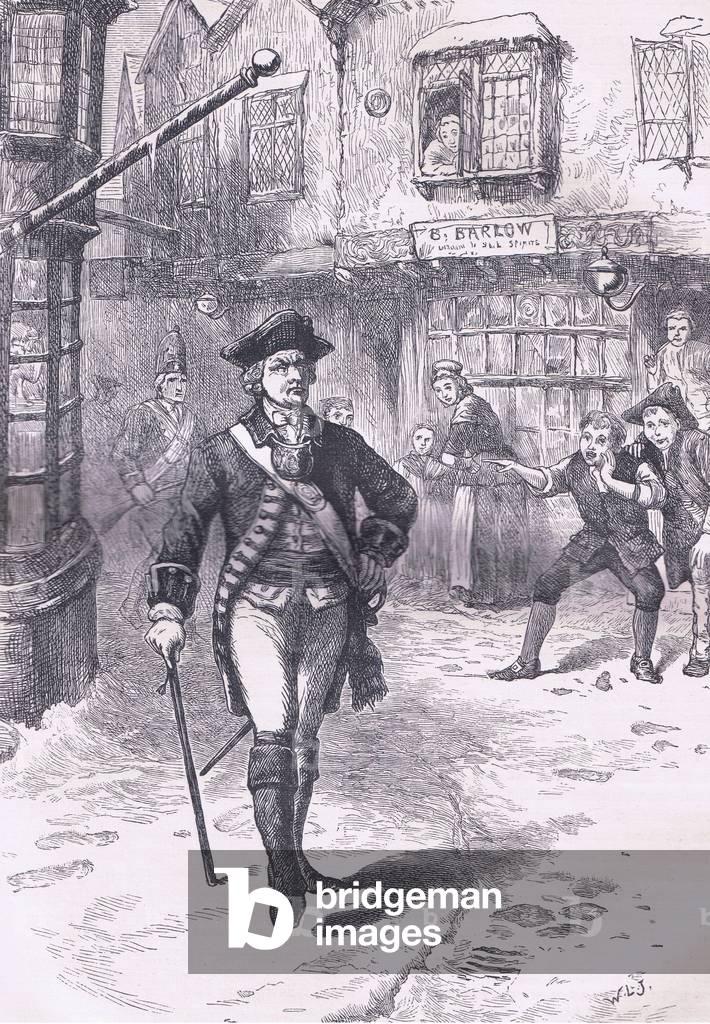 The officer and the barber's boy, illustration from Cassells History of the United States published by Cassell, Petter & Galpin, c.1900 (litho)
