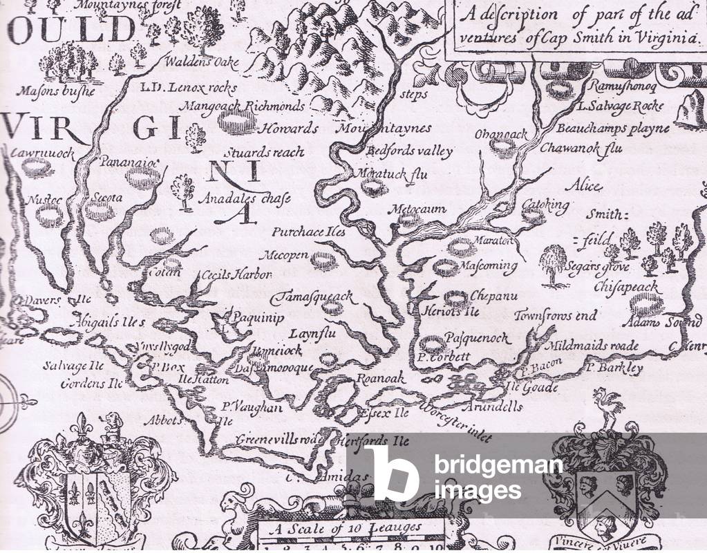 Map of Virginia, illustration from Cassell's History of the United States pub. by Petter & Galpin c.1890 (litho)