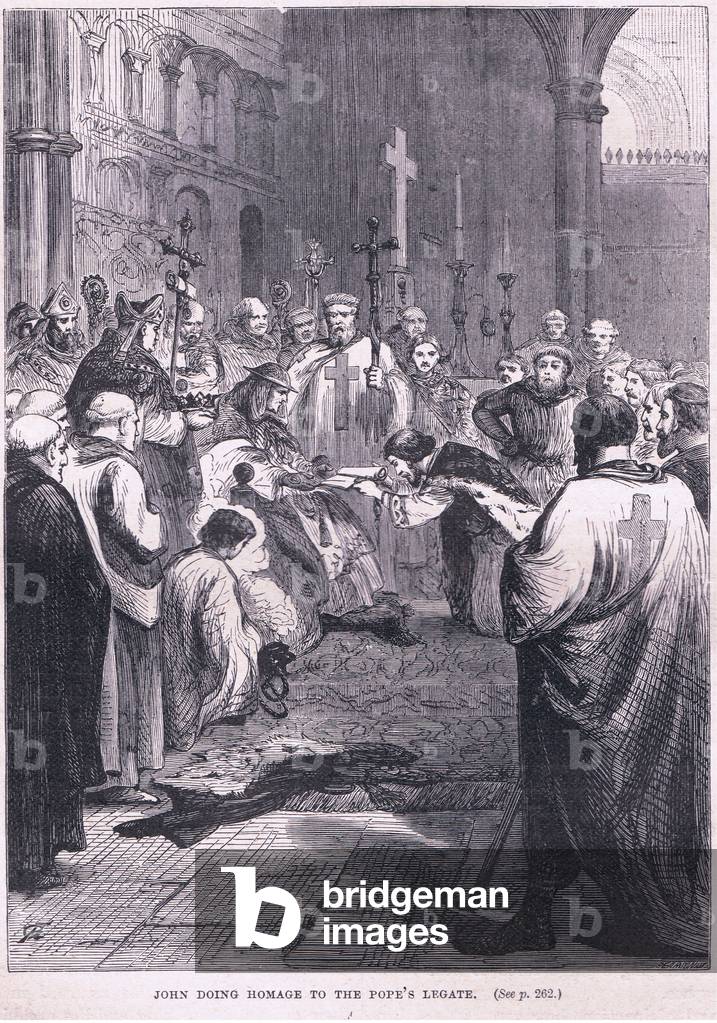 John doing homage to the homage to the Pope's legate AD 1213 (litho)