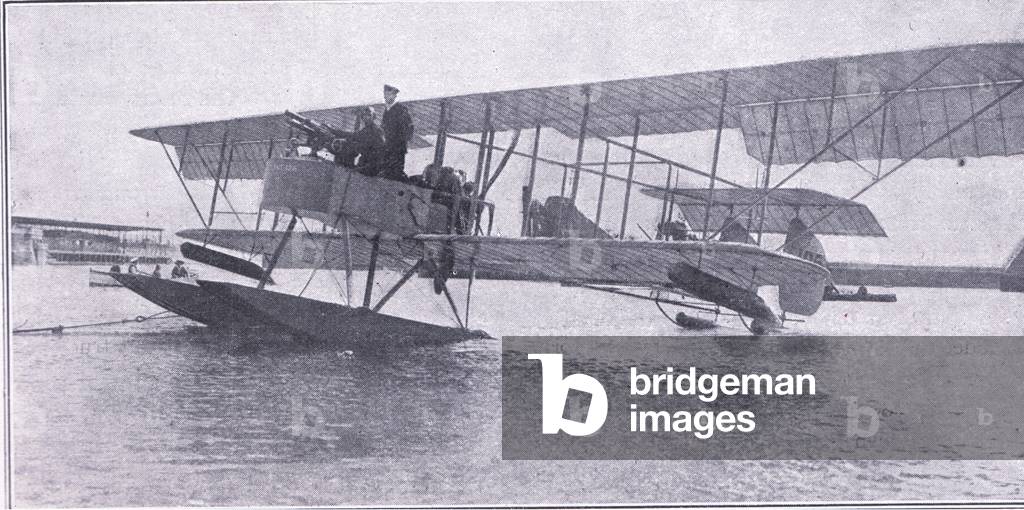 H M Seaplane 126, from The Great War The Amalgamated Press Limited, 1914 (colour litho)