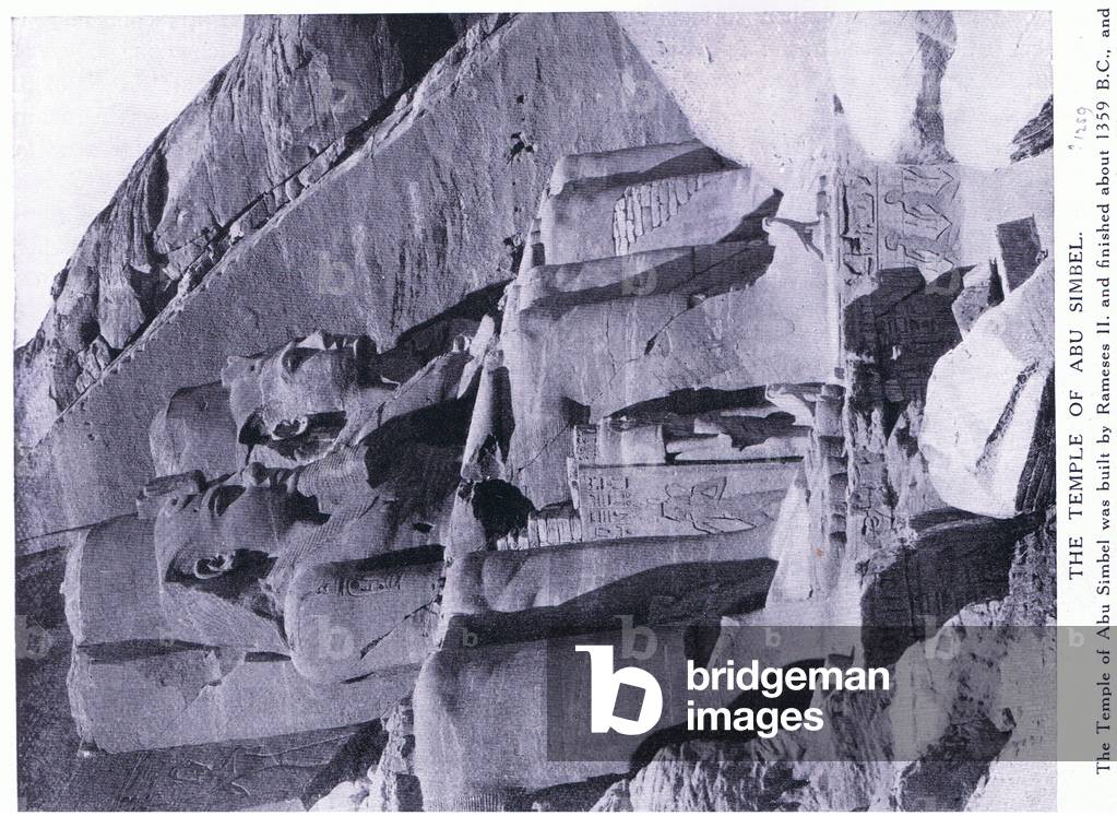 The Temple of Abu Simbel, c.1920 (litho)