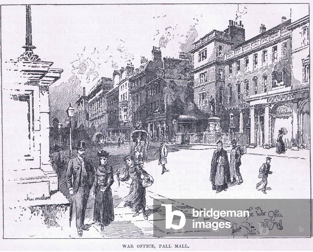 The War Office, Pall Mall, London (litho)