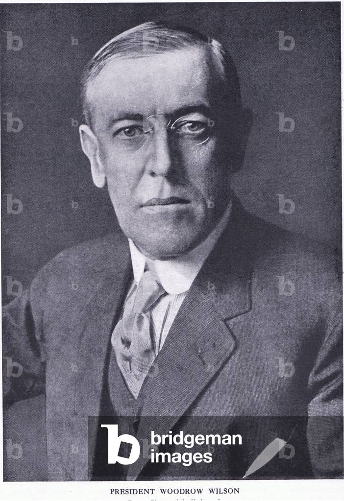 President Woodrow Wilson, from Cassells History of the British People published by the Waverley Book Company Limited, c.1940 (b/w photo)