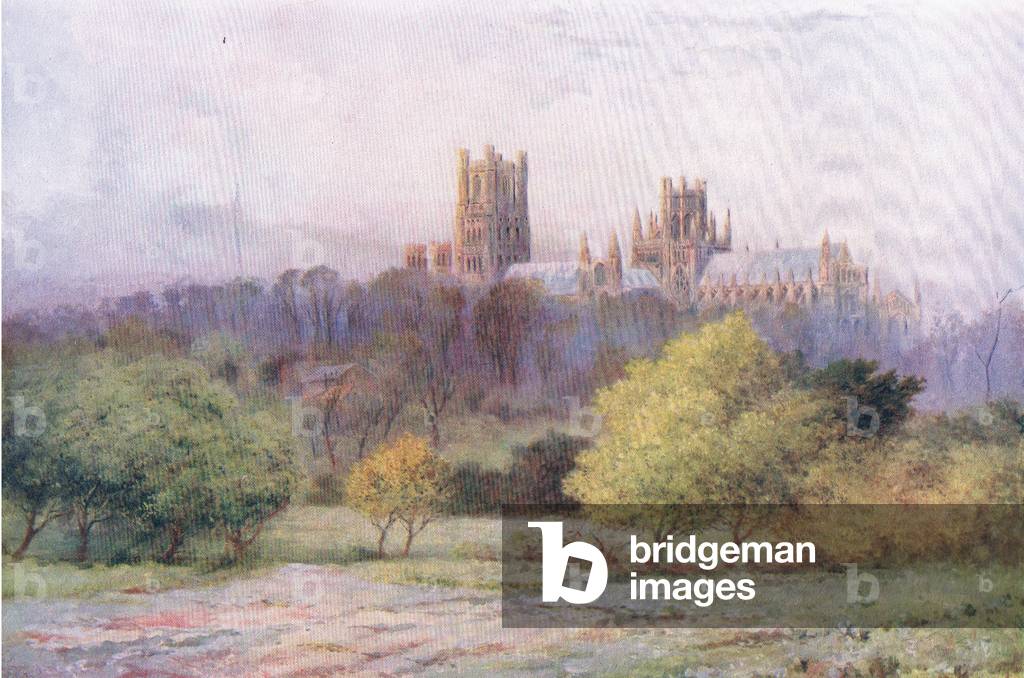 Ely Cathedral, from Hutchinson's Beautiful Britain pub. by Hutchinson & Co, c.1920 (colour litho)