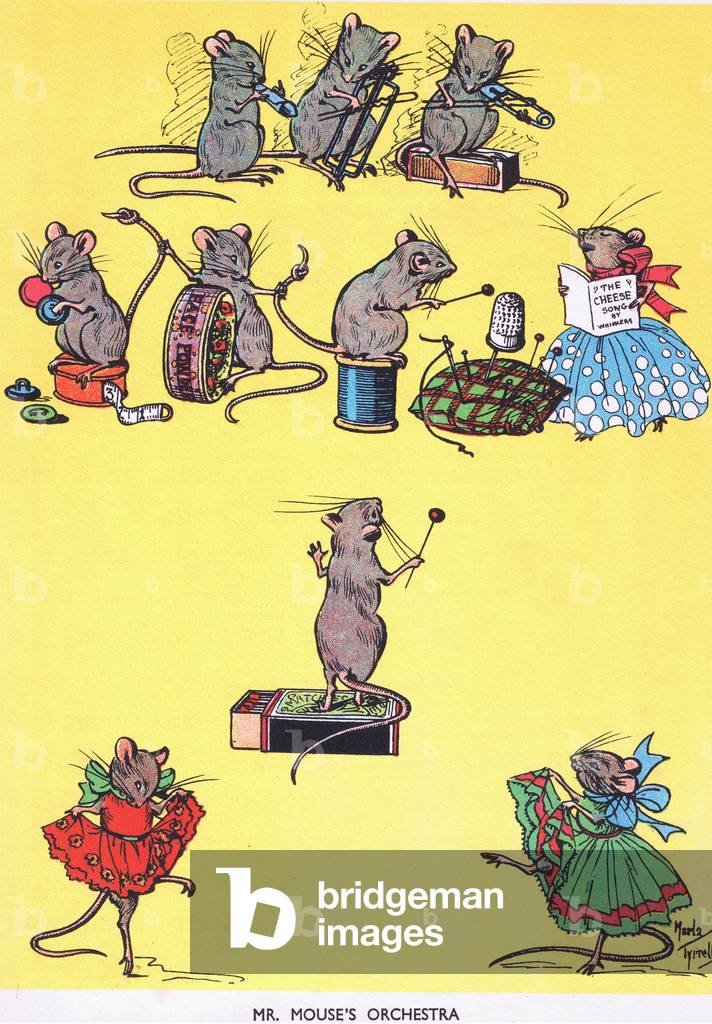 The Mouse's orchestra, from Jolly Days in the Country published by Blackie & Son Ltd, 1949 (colour litho)
