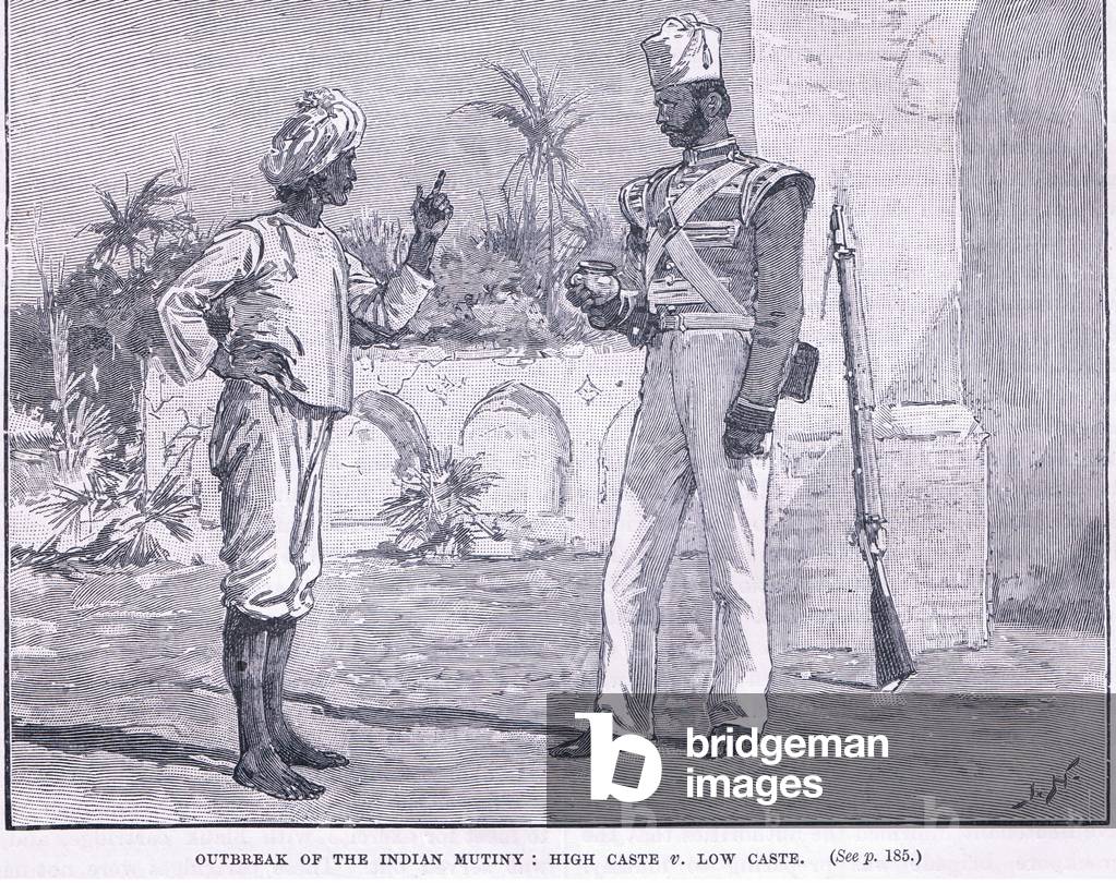 Outbreak of the Indian Mutiny (litho)
