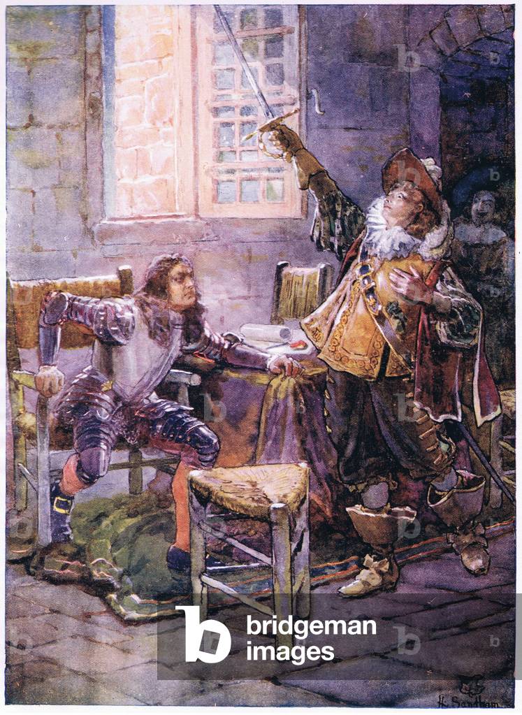 De la Tour refuses to yield his allegiance 1630, c.1920 (colour litho)