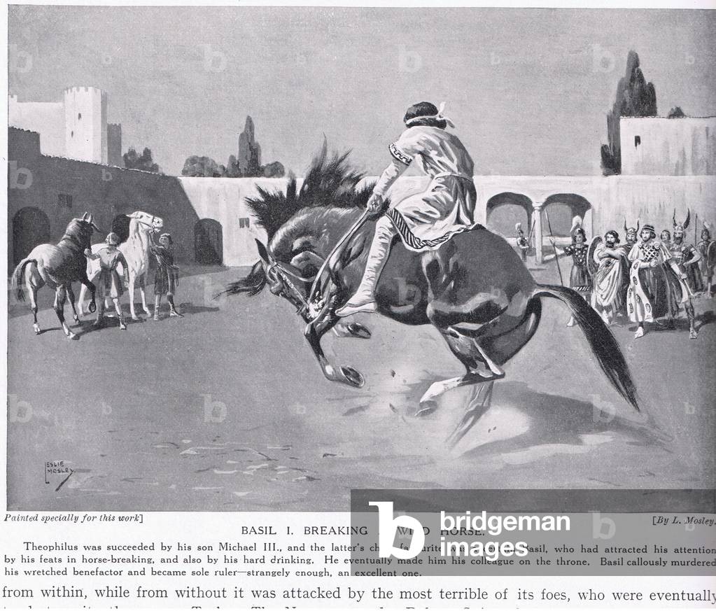 Basil I, breaking a wild horse
