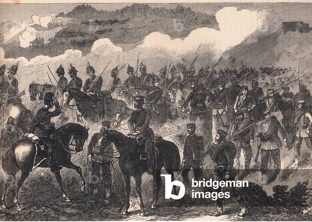Prussian army corps moving on Sedan, illustration from 'Cassells History of the War Between France and Germany', c.1926 (litho)