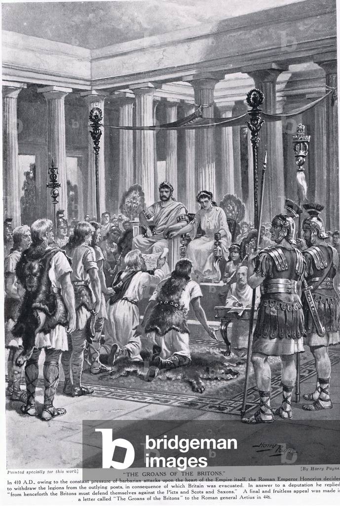 The Groans of the Britons, illustration from 'Hutchinson's History of the Nations', c.1910 (litho)