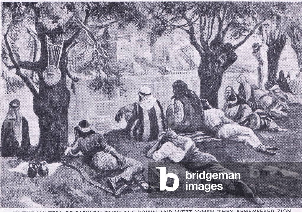 By the waters of Babylon, illustration from My Magazine (Arthur Mee), c.1920-30 (litho)