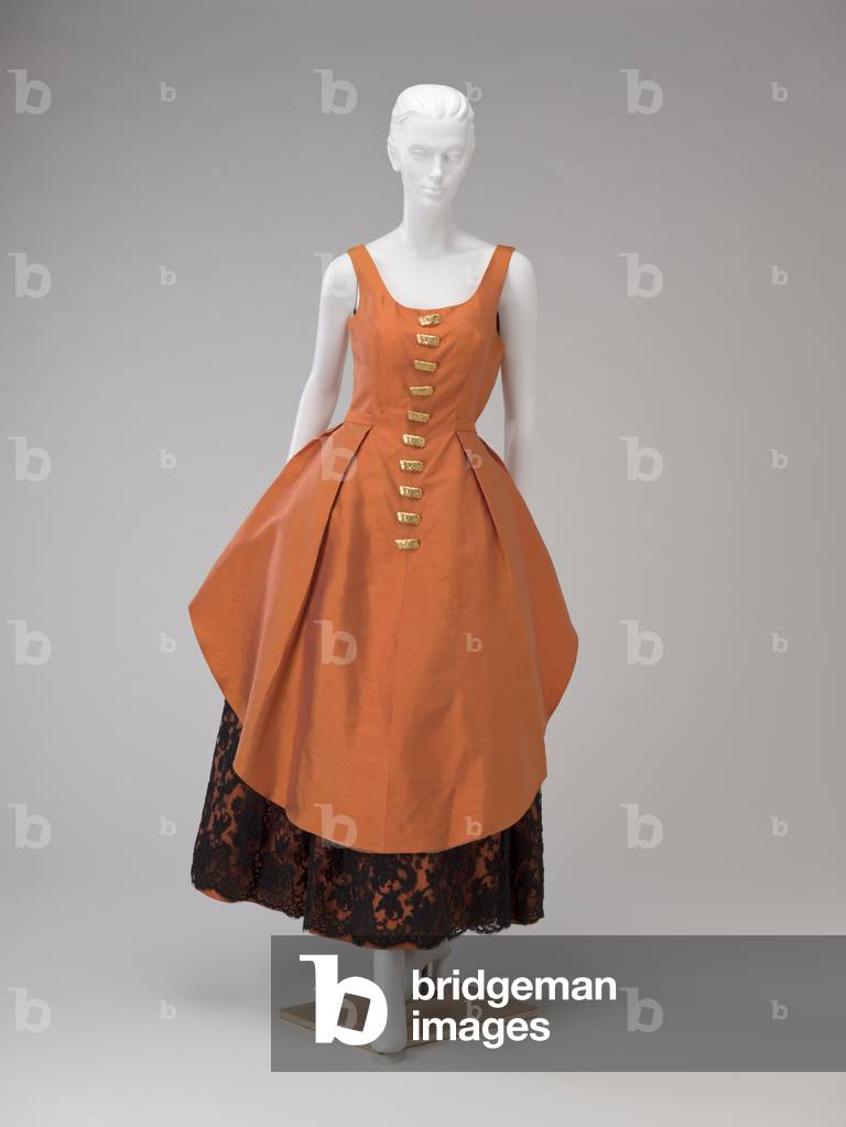 Evening Ensemble, 1990s (silk, cotton & synthetic fibre lace with metal buttons)