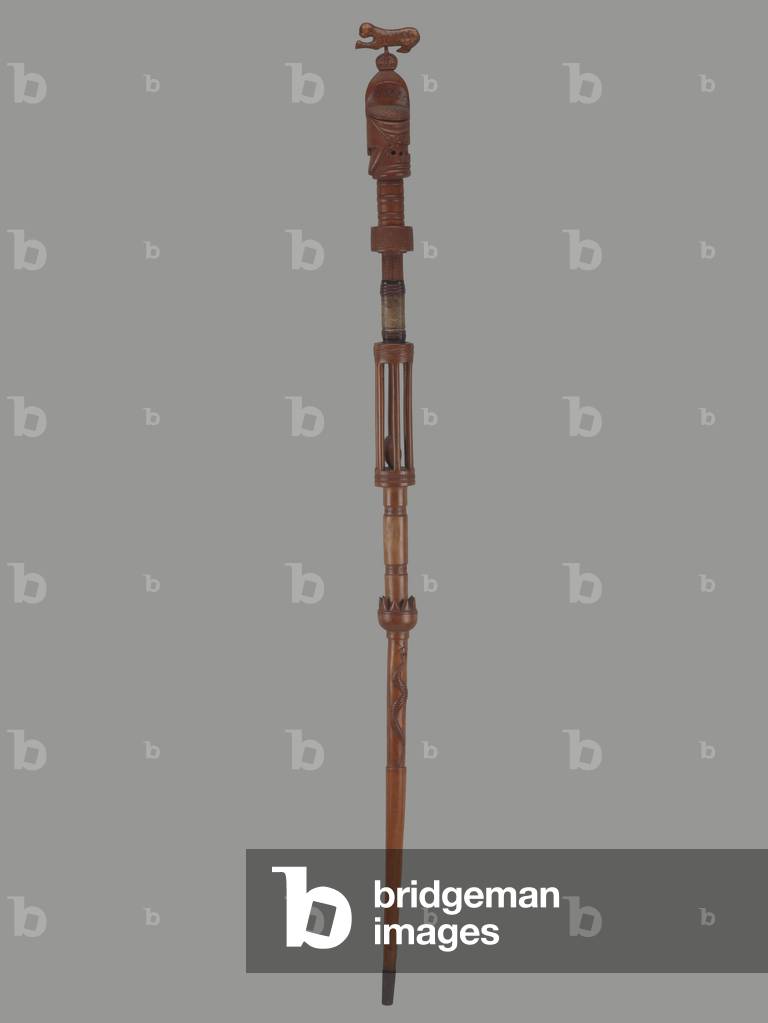 Staff For Sande Association (wood, pigment, metal, leather)
